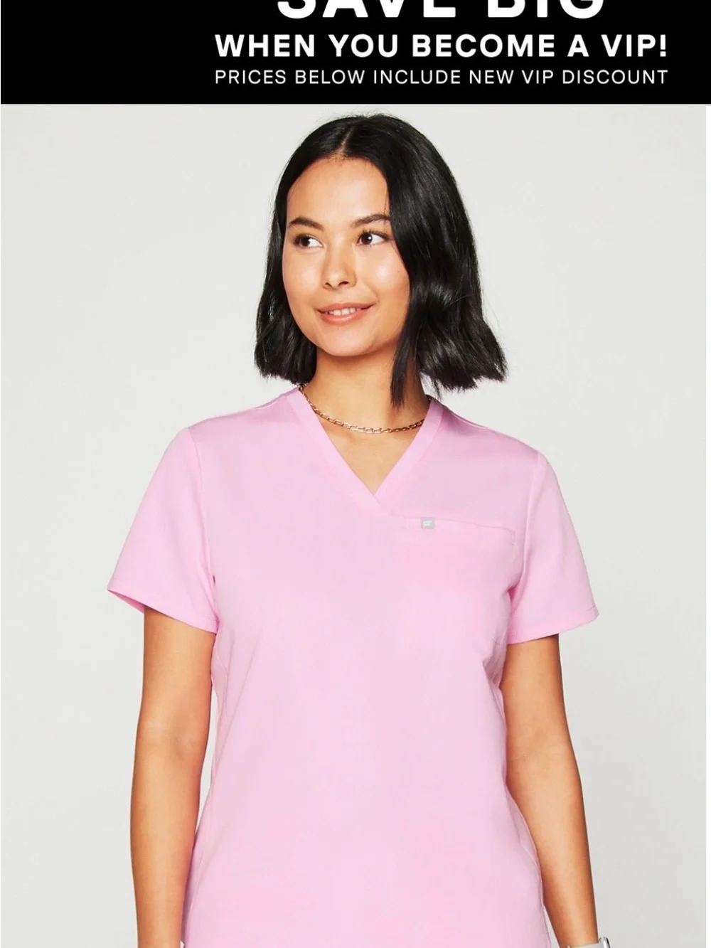Fabletics marshmallow pink scrub top and bottom small petite.